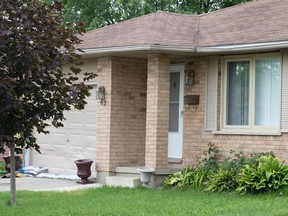 An exterior view of 43 Blanchard Crescent, where heavy police activity last Wednesday was said to be linked to a terrorism bust in Strathroy. (CRAIG GLOVER, The London Free Press)