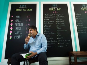Sam Arif, co owner of La Diperie ice cream store poses for a photograph in Toronto on Thursday, August 11, 2016. THE CANADIAN PRESS/Nathan Denette
