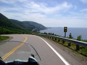 This July 13, 2010 photo shows the road along the Cabot Trail in Cape Breton, Nova Scotia. (THE CANADIAN PRESS/AP-Glenn Adams)