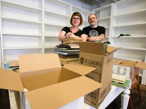 Brown and Dickson bookstore owners Vanessa Brown and Jason Dickson are packing up their old location in the incubator at downtown London?s former Novack?s store, and moving to their own shop at 609 Richmond St., where they plan to open for business on Labour Day weekend.  (CRAIG GLOVER, The London Free Press)