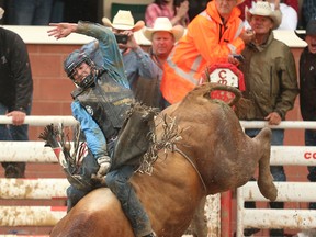 Alberta bull rider Zane Lambert has returned from a serious injury and is about to is about to take his show on the road (Al Charest/Postmedia Network)