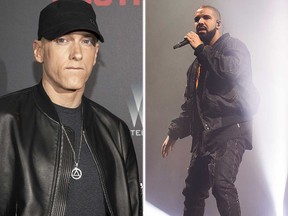 Eminem and Drake. (AP file photos)