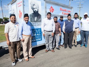 In celebration of the Ahmadiyya Muslim Jama at's 50th Anniverary in Canada, members of the congregation stopped in Vermilion in part of a cross-Canada tour spreading teaching of peace and love, in hope of changing their religion's stereotype on Saturday, August 13, 2016, in Vermilion, Alta. Taylor Hermiston/Vermilion Standard/Postmedia Network.