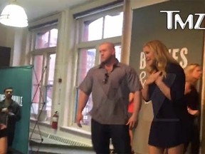 Amy Schumer is heckled at a book signing in New York City. (Screen shot)