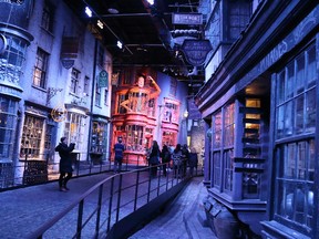 Harry Potter set becomes a winter wonderland to celebrate the festive season. (WENN.COM)