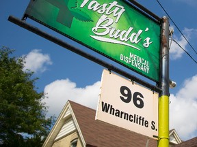 Tasty Budd's a medical marijuana dispensary on Wharncliffe Road was raided by police in London, Ont. on Wednesday August 17, 2016. Mike Hensen/The London Free Press/Postmedia Network