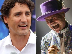 Justin Trudeau and Gord Downie of the Tragically Hip. (CP/Postmedia Network photos)
