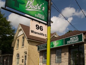 Tasty Budd's a medical marijuana dispensary on Wharncliffe Road was raided by police in London. (MIKE HENSEN, The London Free Press)