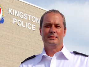 Staff- Sgt. Sean Bambrick, incident commander for the live-streaming  event of the Tragically Hip commander in Springer Market Square on Saturday, at the Kingston Police headquarters in Kingston, Ont. on Wednesday August 17, 2016. Steph Crosier/Kingston Whig-Standard/Postmedia Network