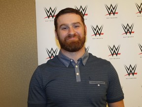 World Wrestling Entertainment star and Montreal native Sami Zayn speaks to international media a news conference in Brooklyn, N.Y., on Friday ahead of SummerSlam on Sunday. (George Tahinos/SLAM! Wrestling)