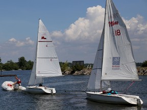 Emily Mountney-Lessard/The Intelligencer
Quinte SailAbility boats head out on the bay for an afternoon of sailing on Friday at Baker Island in Trenton.