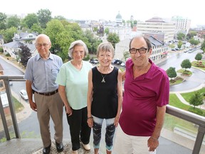 Parents of members of The Tragically Hip, from left, Duncan Sinclair, Loretta Fay, and Terry and Adrien