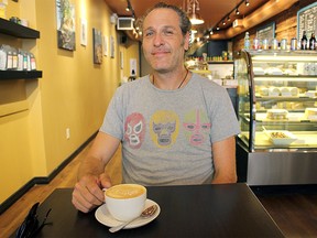Max Montalvo, an emergency room doctor and also a filmmaker, has directed The Tragically Hip's past four videos, pictured here in The Small Batch Cafe in Kingston, Ont. on Friday August 5, 2016. Julia Balakrishnan for the Whig-Standard/Postmedia Network