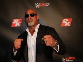 Wrestling legend Bill Goldberg poses for a photo on the red carpet at the WWE 2K17 launch party on Friday night in New York City. (George Tahinos/SLAM! Wrestling)