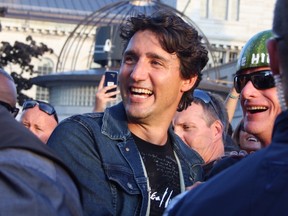 Prime Minister Justin Trudeau before The Tragically Hip show in Kingston, Ont. on Saturday August 20, 2016. Steph Crosier/Kingston Whig-Standard/Postmedia Network