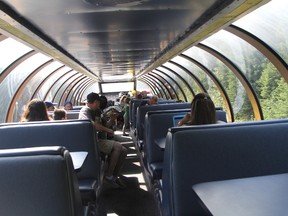 The dome car is one of the more interesting features on the train, giving passengers the opportunity to view the ride from a birds-eye-view.