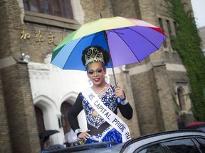 Capital Pride's 2016 parade brought thousands out to show support for Ottawa's LGBTTQ despite the wet weather August 21, 2016.   Ashley Fraser/Postmedia