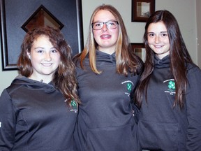 Sam Becker (left), Emma Francis and Sam Reidy, of West Perth, were three of 10 members of Perth 4H clubs to participate in an exchange with others in Salmon Arm, B.C. this summer. SUBMITTED