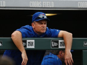Toronto Blue Jays manager John Gibbons watches during a game against the Colorado Rockies on Wednesday, June 29, 2016, in Denver. (AP Photo/David Zalubowski)