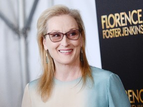 Actress Meryl Streep attends the premiere of "Florence Foster Jenkins" at AMC Loews Lincoln Square on Tuesday, Aug. 9, 2016, in New York. (Photo by Evan Agostini/Invision/AP)