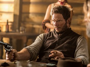 Chris Pratt appears in a scene from "The Magnificent Seven."