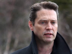 Jason Priestley appears on the set of the film "Away from Everywhere," in St. John's, N.L. on Thursday, May 7, 2015. THE CANADIAN PRESS/Paul Daly