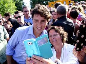 Gino Donato/Sudbury Star
Prime Minister Justin Trudeau poses for a photo at a community barbecue in Sudbury on Monday.
