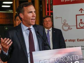 Finance Minister Bill Morneau announced $1.5 billion in transit funding. (DAVE THOMAS, Toronto Sun)