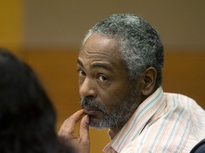 Martin Blackwell looks on during his trial in Atlanta, Tuesday, Aug. 23, 2016. Blackwell is accused of pouring boiling water on his girlfriend's gay son and his friend as they slept. (AP Photo/John Bazemore)