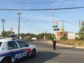 Greater Sudbury Police officers have blocked off streets leading to the Donovan.
