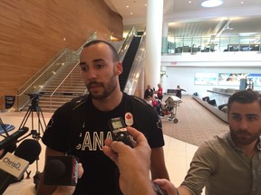 Olympic volleyball player Justin Duff returned home to Winnipeg on Aug. 23, 2016. (JIM BENDER/WINNIPEG SUN/POSTMEDIA NETWORK)