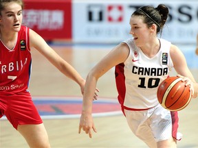 Bridget Carleton of Chatham plays for Canada at the 2015 FIBA U19 women's world basketball championship. (Photo courtesy of FIBA)