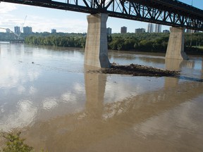 High water levels in the North Saskatchewan River after two days of rain west of Edmonton increased the flow in the river basin. The river is running at 1100 cubic metres per second  on August. 24, 2016.