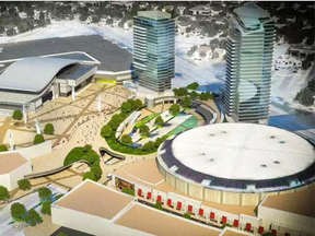Artist rendering of Northlands Ice Coliseum and surrounding area.