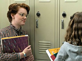 Barb (played by Shannon Purser) and Nancy (Natalia Dyer), in Netflix's Stranger Things.