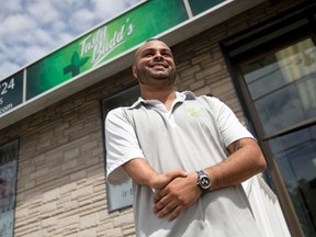 Jordan Johnson, Tasty Budd?s eastern district regional manager, is one of three company representatives who were dispatched to London to reopen the shuttered dispensary. (CRAIG GLOVER, The London Free Press)