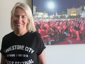 Downtown Kingston projects manager of marketing Jan MacDonald says that a significant grant made the difference in planning the 20th anniversary of the Limestone City Blues Festival. (Victoria Gibson/For The Whig-Standard)