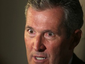 Premier Brian Pallister spoke to reporters on Wednesday. (CHRIS PROCAYLO/WINNIPEG SUN PHOTO)