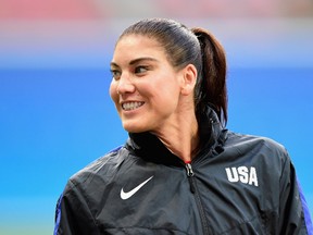 Hope Solo of United States prepares for their game against Colombia at Rio 2016 at Amazonia Arena on Aug. 9, 2016. (Bruno Zanardo/Getty Images)
