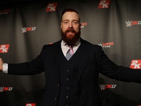World Wrestling Entertainment superstar Sheamus poses at the WWE 2K17 launch party in New York City on Friday night. (George Tahinos/SLAM! Wrestling)