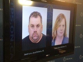 Jason (Byrd) Dickens, 45, and Dylan (Doll) McEwen, 31, both of Toronto were charged in a Toronto Police child porn probe, along with two other women. (Chris Doucette/Toronto Sun)