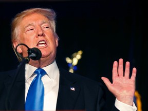 Republican presidential candidate Donald Trump speaks at a campaign rally in Manchester, N.H., Thursday, Aug. 25, 2016. (AP Photo/Gerald Herbert)