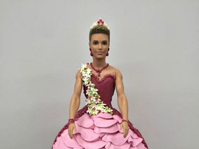 Freeport Bakery posted a picture on Facebook showing a special-ordered cake that depicted a Ken doll wearing a puffy pink dress, flowery sash and a tiara.