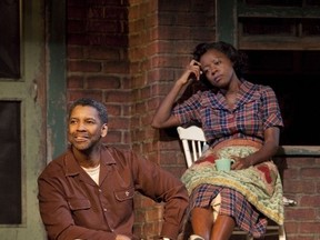Denzel Washington, left, and Viola Davis in the Broadway revival of “Fences.