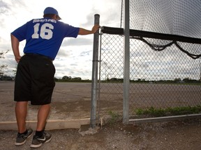 Mike Mills president of the Southwest Baseball Association will be looking for new fields to play on as the number of fields available for rental at the Dreamers complex will disappear next season. Mike Hensen/The London Free Press/Postmedia Network