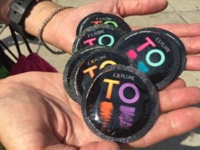 This year's Toronto-branded condoms. (MARYAM SHAH, Toronto Sun)
