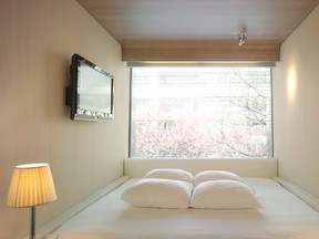 The bed is the full width of the room and intoxicatingly comfortable.