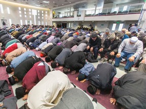 A photo of people worshiping in a GTA mosque last February. (ERNEST DOROSZUK, Toronto Sun)