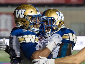 The Bombers had plenty to celebrate on Friday. (PAUL CHIASSON/Canadian Press)