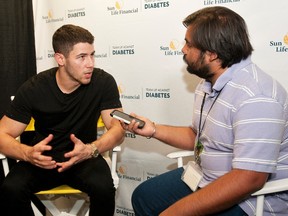 Nick Jonas speaks with Postmedia reporter Ameya Charnalia prior to his concert at Rexall Place in Edmonton August 26, 2016.  (Dan Riedlhuber/Postmedia News)